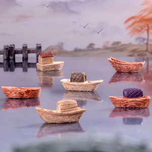 เรือจำลองเรซิ่นขนาดเล็ก ของตกแต่งตู้ปลา ของประดับตกแต่งภูมิทัศน์ในตู้ปลา เรือจิ๋ว ของตกแต่ง DIY - Product Image 2