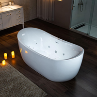 Baignoire d'hydromassage en acrylique Lucite d'intérieur pour salle de bain moderne-Bubble & Jacuzies, jet d'air coloré, sans couture autoportante
