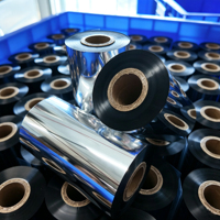 Cinta de Transferencia Térmica Negra de Resina de Alta Calidad de 110 mm x 300 m para Impresoras de Códigos de Barras de Etiquetas Sintéticas
