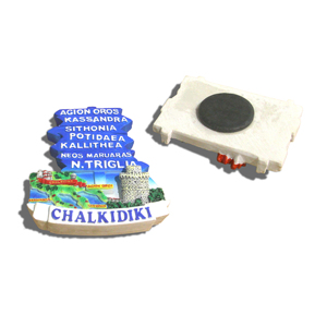 Aimant de réfrigérateur personnalisé <span class=keywords><strong>pas</strong></span> <span class=keywords><strong>cher</strong></span>, souvenir personnalisé, aimant de réfrigérateur en résine 3D Chalkidiki, aimant de pays et de villes du monde pour réfrigérateur - Product Image 5