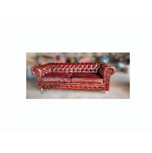 Sofá Chesterfield de 3 Plazas con Tapicería de Cuero Clásica con Botones Profundos, Diseño Elegante y Atemporal, Cojines Cómodos - Product Image 3