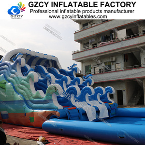 Gran oferta, tobogán acuático temático de <span class=keywords><strong>playa</strong></span>, tobogán acuático inflable comercial con <span class=keywords><strong>piscina</strong></span>, tobogán acuático inflable - Product Image 6