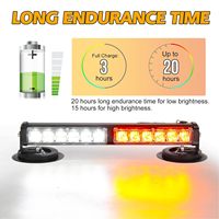 Emergency Beacon Strobe Lights Wiederauf ladbar 17 Blink modus Weiß Bernstein Hoch Niedrige Helligkeit 36W 12 LED-Blitzwarn licht leiste