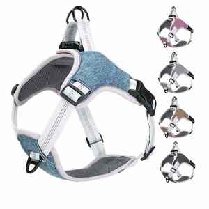 2024 personalizado reflectante resistente ajustable entrenamiento de perros Har conjunto arnés de lujo correa sin tirar arnés y correa para perros - Product Image 1