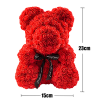 Teddy Rozenbeer 25cm Kunstbloemen Rozenbeer met Doosje Licht Moeder Vriendin Huwelijksverjaardag Verjaardag Valentijnsdag Cadeau