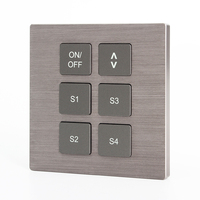 Interrupteurs à boutons-poussoirs 6 gangs à contact sec 12V DC, design modulaire 1 à 5 panneaux, style CNC brossé en aluminium, pour hôtel intelligent