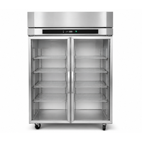 Réfrigérateur et congélateur commercial en acier inoxydable 1010L, congélateur commercial à 2 portes vitrées, refroidissement par air