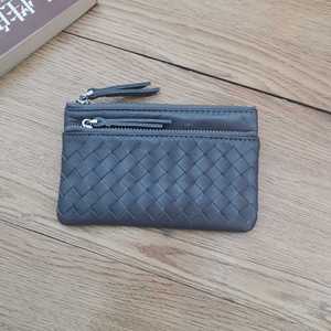 Portefeuille pour femme en cuir véritable de haute qualité, sac à cartes rétro tissé, grande capacité, porte-monnaie tendance, portefeuille de créateur personnalisé - Product Image 2