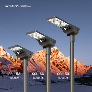 Lampadaires solaires SRESKY avec panneau solaire, lampadaire solaire extérieur pour les parkings - Product Image 1