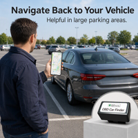 AP100 App Localisateur de Véhicule pour Voiture Stationnée avec Alimentation OBD 12V, Boîtier ABS 20g, Télécommande iOS, OEM