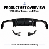 Diffuseur de pare-chocs arrière compatible avec Mercedes Benz W204 C63 C180 C200 C250 C300 C350 2012-2014