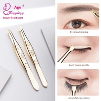 Pince à épiler Fangling en acier inoxydable plaqué or – Outil de beauté pour l'épilation, pour la suppression des poils du visage – Marque chinoise traditionnelle