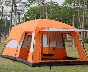 خيمة عائلية كبيرة وفاخرة تتسع لـ 4 أشخاص تناسب الفصول الأربعة خيمة تخييم كبيرة مقاومة للرياح في الهواء الطلق
