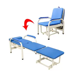 Chaise d'Infirmière Pliante en Métal de Style Moderne, Convertible en <span class=keywords><strong>Lit</strong></span>, Chaise Médicale pour Patients - Product Image 1