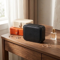 Portable Jewelry Organizer Case Button Closure Mini Storage Box for Rings Earrings