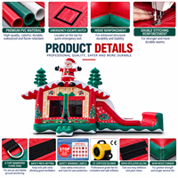 Château gonflable de Noël Ceyu avec toboggan, en PVC commercial, thème Père Noël, pour enfants, idéal pour les fêtes et événements, fournisseur de location