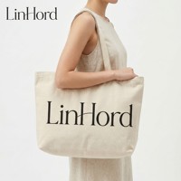 Grand sac fourre-tout en toile minimaliste avec poignées robustes, sac de courses réutilisable en coton avec broderie, idéal pour les courses et les voyages