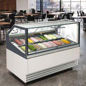 2025 vendita calda dell'hotel del supermercato del gabinetto di gelato commerciale personalizzato 12 padelle <span class=keywords><strong>vetrina</strong></span> dell'esposizione del gelato - Product Image 4