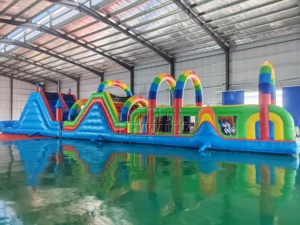 Pista de Obstáculos Inflable Arcoíris Directo de Fábrica, Pista de Obstáculos Inflable Comercial con Certificación CE para Alquiler en Fiestas y Eventos Empresariales - Product Image 5