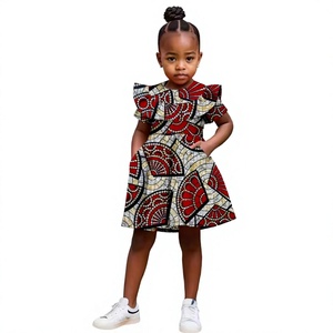 ชุดเสื้อผ้าเด็กผู้หญิง GuyaWax African Dashiki พร้อมไซส์ใหญ่ ลายดอกไม้ แขนพอง ระบายอากาศได้ดี ผ้าฝ้าย สำหรับฤดูร้อน เสื้อคลุมลำลอง ชุดออกงาน - Product Image 3