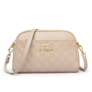 Sac à bandoulière décontracté pour femme, style vintage et tendance, avec fermeture éclair, motif géométrique, en PU, antivol, portable pour usage quotidien - Product Image 3