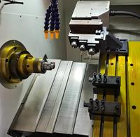 Fabricant certifié CE double tourelle 3 axes matériau d'arbre de disque par mandrin de 4 pouces TC-46 mini tour de fraisage CNC Machine