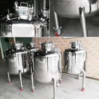 Prix usine en acier inoxydable liquide réservoir de stockage d'eau sanitaire lait miel boissons réservoir de maintien avec roues