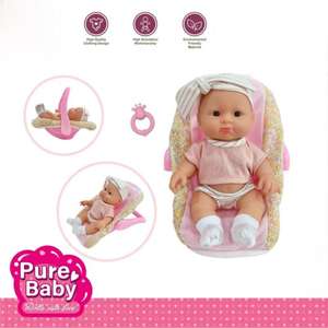 Poupée bébé Yuglow de 10 pouces avec panier de transport, jeu d'imitation, ensemble de poupées pour filles, jouet pour enfants - Product Image 3