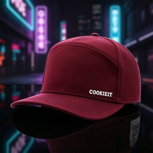 Casquette de baseball ajustée unisexe à 7 panneaux avec broderie 3D dorée métallisée en relief, visière plate de haute qualité, 100 % polyester, fermeture <span class=keywords><strong>snapback</strong></span>, pour le golf - Product Image 1