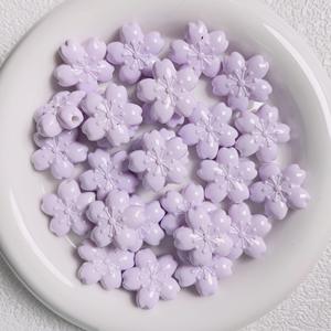 Flor acrílico colorido flor de cerezo cuentas sueltas para DIY hecho a mano teléfono cadena Material accesorios al por mayor - Product Image 3