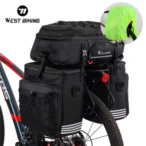 Bolsa Trasera para Bicicleta de Montaña y Carretera de Gran Capacidad de 48L, Bolsa de Alforjas para Bicicleta 3 en 1 Reflectante para Exteriores con Cubierta Impermeable - Product Image 1