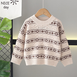 <span class=keywords><strong>Pull</strong></span> pour enfants Garçons Style coréen Hiver Acrylique Velours rembourré Col rond Anti-boulochage Rayé <span class=keywords><strong>Pull</strong></span> 4-10 ans Garçons - Product Image 6