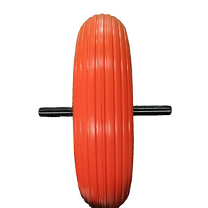 รถเข็นเฉิงจิน 3.50-4PU ล้อโฟม แกนตัน รับน้ำหนักสูง 100 กก. สีแดง สำหรับรถเข็นมือ รถเข็นเครื่องมือ - Product Image 4