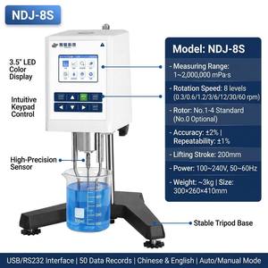 Viscosimètre numérique rotatif JINGFEI NDJ 8S, 1 200 000 MPa s, 8 vitesses, écran couleur LED, USB RS232, testeur de viscosité de laboratoire - Product Image 1