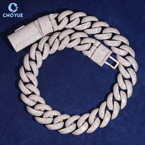 Moissanite 925 Silver Cuban Link Necklace Fully <b>Iced</b> <b>Out</b> Rhodium Plated Statement Jewelry Unisex Luxury Hip Hop <b>Chain</b> - Product Image 1