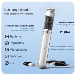 Bouteille d'eau isotherme portable en acier inoxydable pour le <span class=keywords><strong>camping</strong></span> et les voyages en plein air, avec fonction de purification d'eau et filtre intégré pour boire directement - Product Image 4
