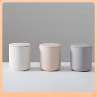 Mini petits pots à bougie en céramique mate avec couvercle récipients vides en métal pour bougies parfumées de Noël boîte d'emballage incluse