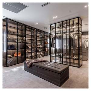 Armoires de chambre à coucher personnalisées de style européen, armoires d'angle à portes coulissantes - Product Image 3