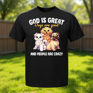 Faithful Paws Apparel God Is Great Dogs Are Good T-shirt graphique unisexe à col rond et manches courtes, impression numérique, Church - Product Image 2