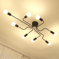 Lampes suspendues de cuisine, lampe à plusieurs tiges en fer forgé, lampe de plafond, lampe de salon, lamparas pour l'éclairage domestique, lustre