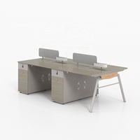 Tianfoshan — meuble de bureau moderne, station de travail, 4 places, en bois