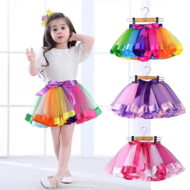 Rainbow Tutu Ready To Ship For Girls Toddlers 2T 3T 4T Girls Dresses Skirt Wholesale Price Girls Dress