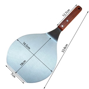 <span class=keywords><strong>Pala</strong></span> de pizza antiadherente de acero inoxidable con mango de madera de roble, nuevas herramientas de pastelería, accesorios, espátula de paleta para Pizzas - Product Image 2