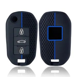 Coque de <span class=keywords><strong>protection</strong></span> en Silicone pour clé télécommande intelligente de voiture, pour <span class=keywords><strong>Peugeot</strong></span> 208 2008 301 <span class=keywords><strong>308</strong></span> 508 5008 RCZ, accessoire porte-clés - Product Image 4