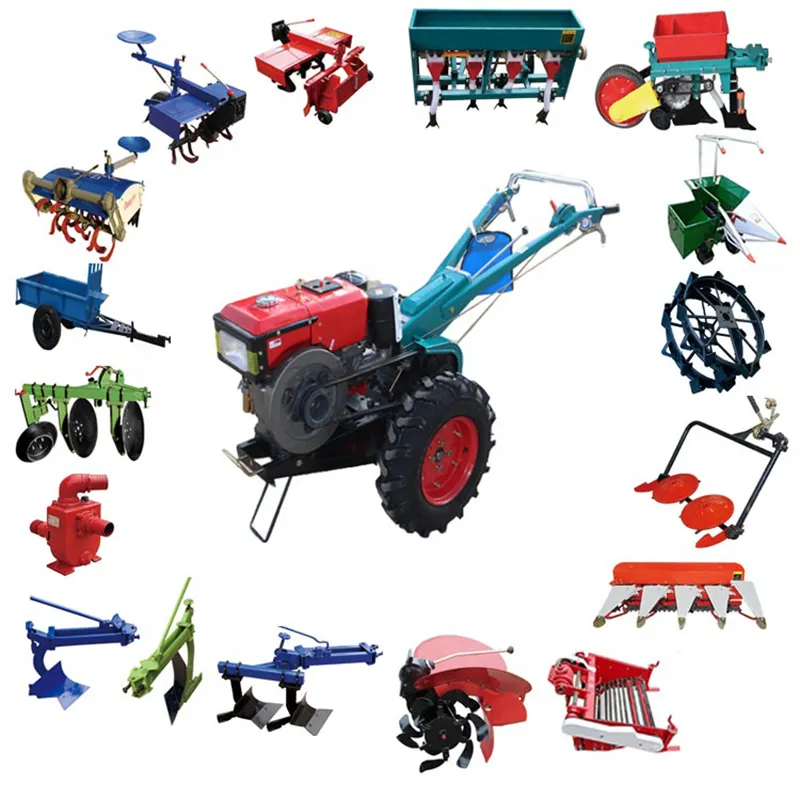Mini walking tractor tiller cultivators motor cultivators power tillers 2 wheel for farm