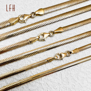 제조업체 18k 순금 주얼리 헤링본 체인 목걸이 스네이크 체인 사우디 골드 주얼리 전당포 가능 18K 진짜 금 주얼리 18k - Product Image 5