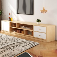 Meuble TV et Table Basse en Bois Style Nordique Moderne, Ajustable, Minimaliste, Grand Rangement pour Salons, Chambres et Hôtels