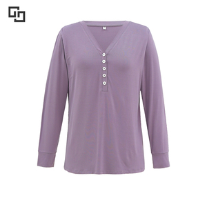 2024 blusa elegante para mujer Casual de punto de manga larga para mujer Tops y blusas Catton Bamboo Woman Loungewear - Product Image 1