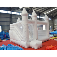 Château gonflable commercial en PVC blanc pour tout-petits avec toboggan pour mariage et fête