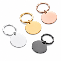 Porte-clés personnalisé en acier inoxydable poli, pendentif breloque, plaques métalliques vierges pour gravure laser, vente en gros